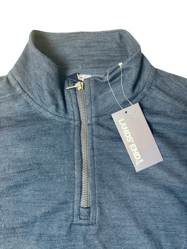 NWT Lands End Navy Pull Over Half Zip Blazer gallery