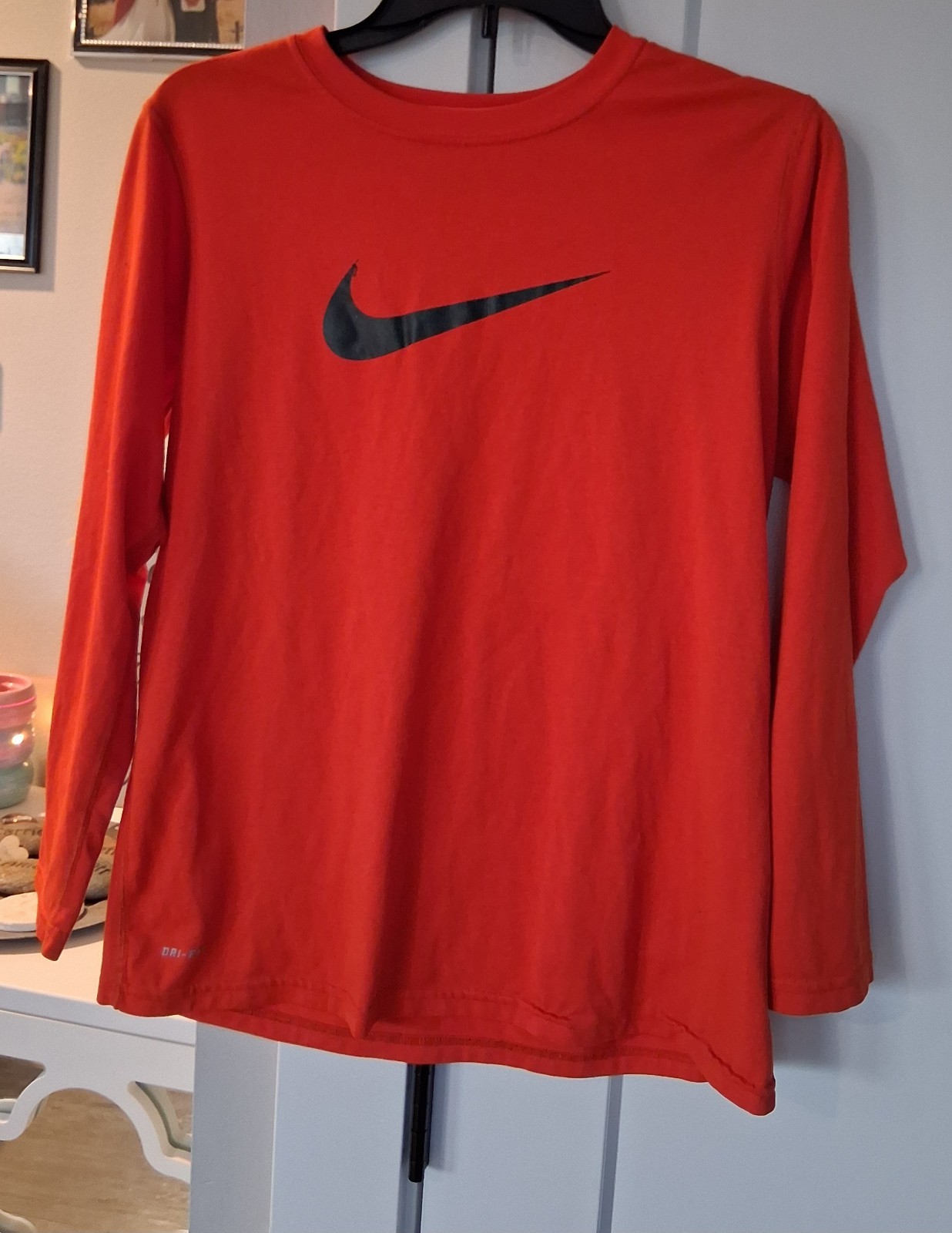 Boys XL Orange NIKE Dri-Fit Long Sleeve Tshirt gallery