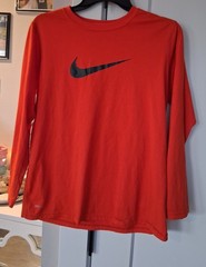 Boys XL Orange NIKE Dri-Fit Long Sleeve Tshirt