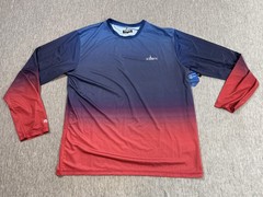 Habit Shirt Mens Large Red Blue Solar-Factor Long Sleeve Americana Flag Fishing