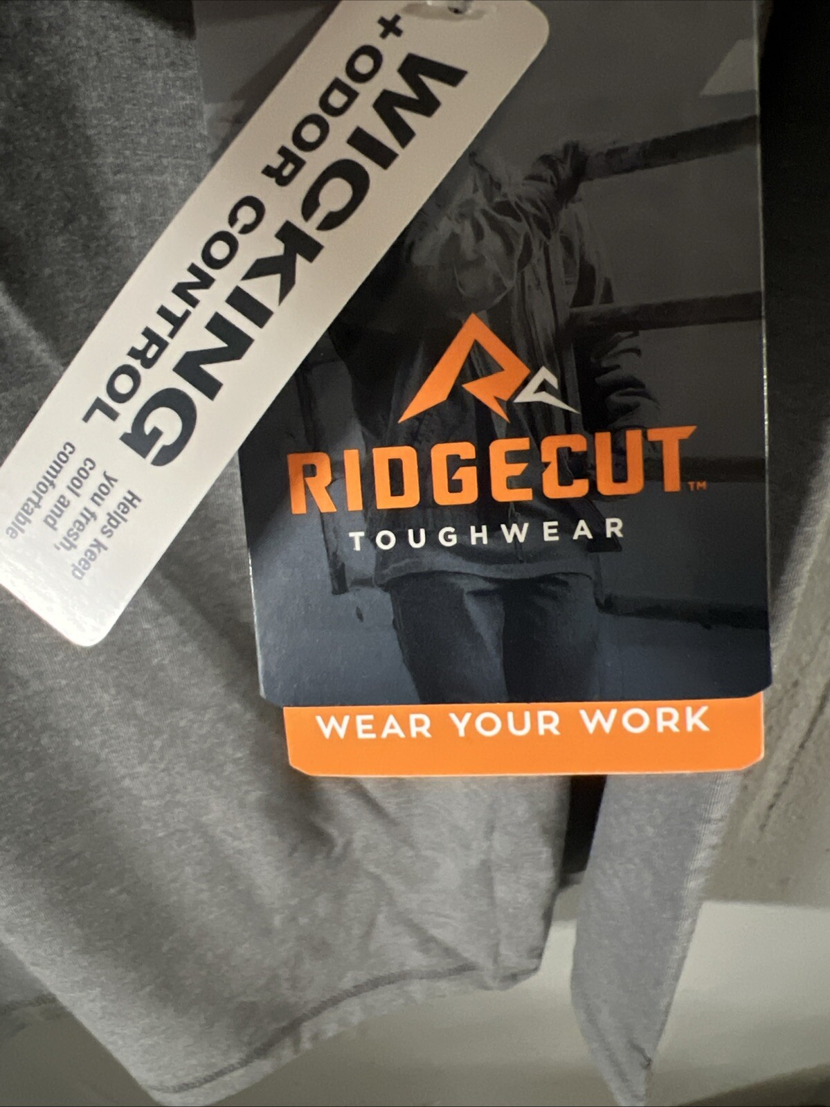 Ridgecut Men’s Active Tee/Quarter Zip Charcoal Grey Medium Light Weight Pocket gallery