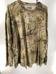 Hunting Zone Men Camo Print Long Sleeve Crew Neck Performance T-Shirts 2XL