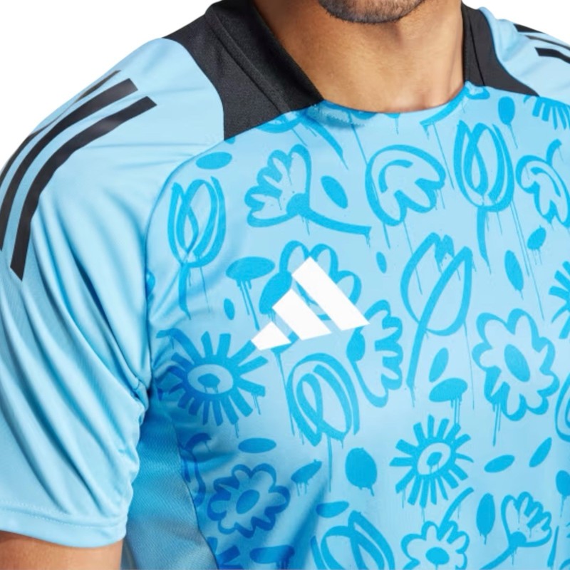 Adidas Tiro 24 Soccer Jersey Mens Sz-M Floral Blue IS2772 PB JSY NEW BLUE BLACK gallery