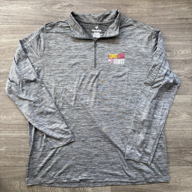 Atlanta Hawks 1/4 Pullover Noches EneBeA Somos Los Hawks Size 2XL XXL Gray NBA gallery
