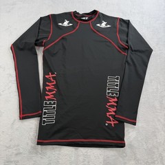 Title MMA Mens Size L Black Long Sleeve Compression Shirt Pullover Training BJJ