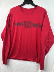 Black Zombie Disc Golf Red TShirt Mens L Long Sleeve BZ Graphic Front Back Exc