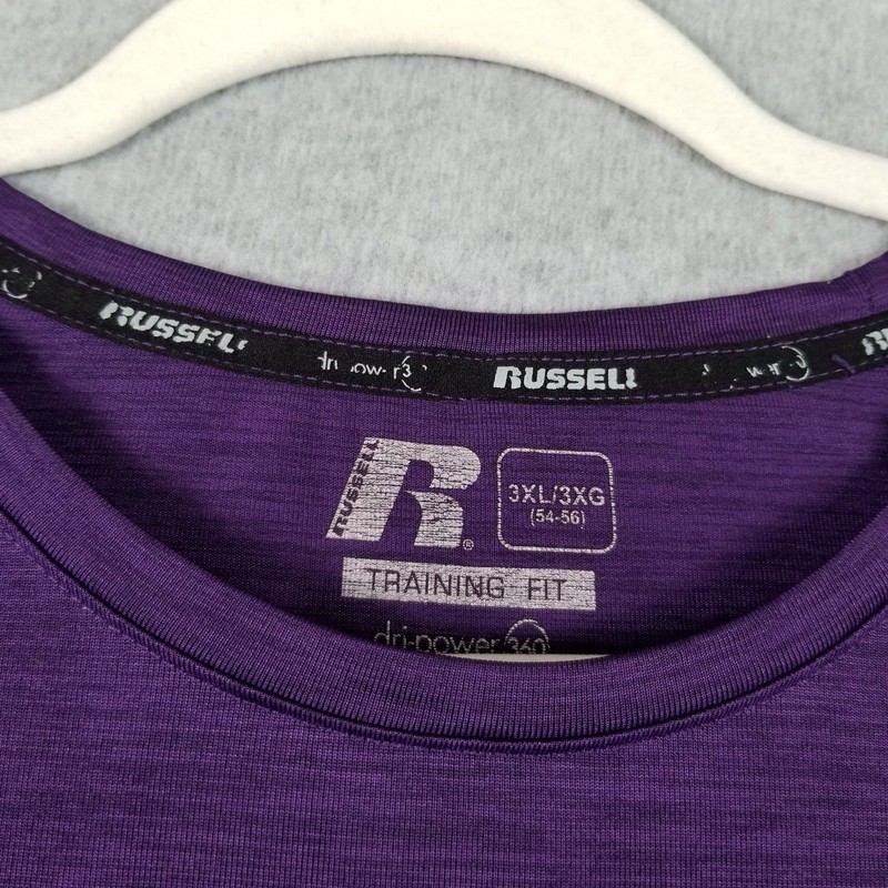 Russell T Shirt Mens 3XL XXXL Purple Dri-Power 360 Training Fit Active Tee Gym gallery