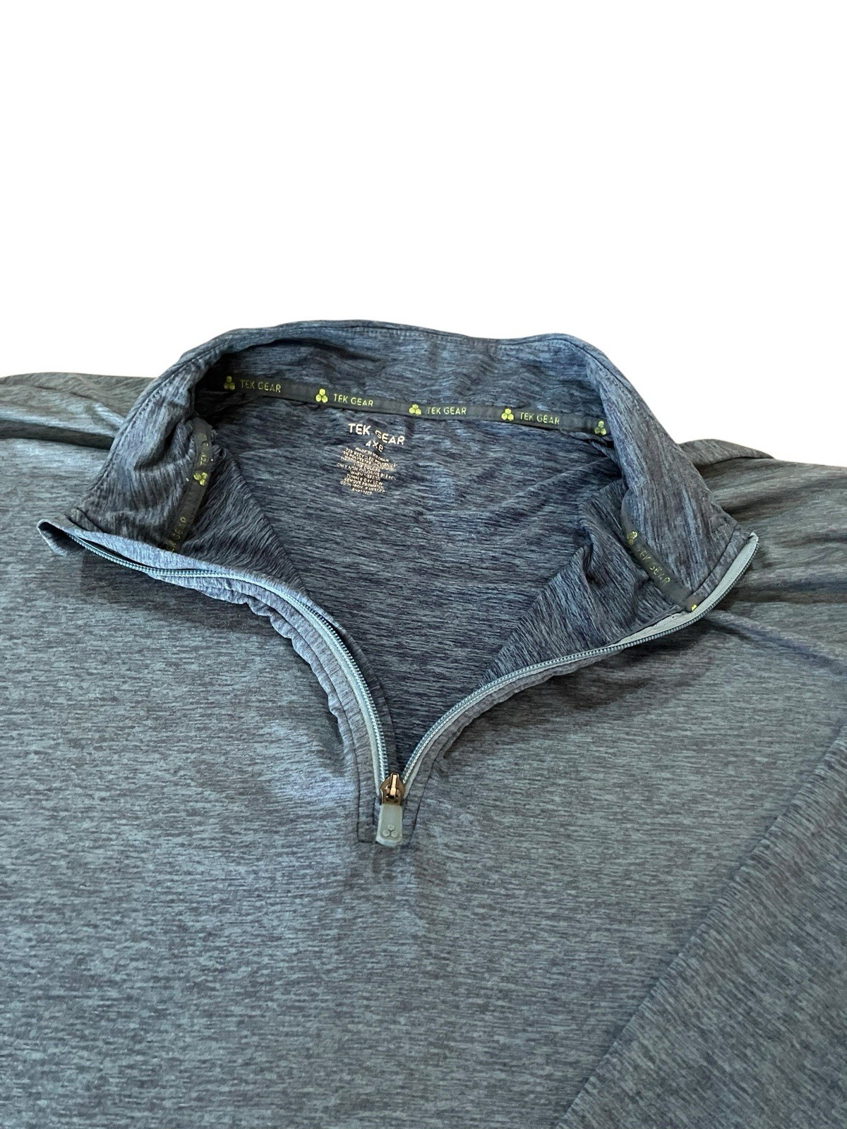 Tek Gear Mens 4XB Quarter Zip Polyester Training Pullover Shirt LS Slate Blue gallery