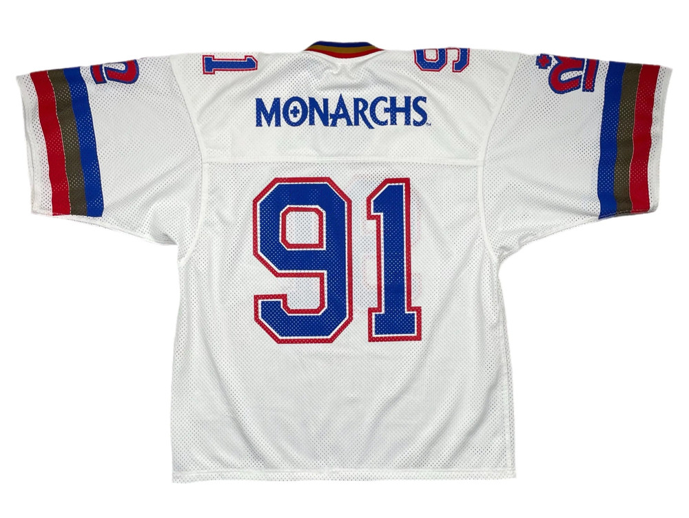 Vintage 1991 Topley Sportswear London Monarchs WLAF Football Jersey Large/XL