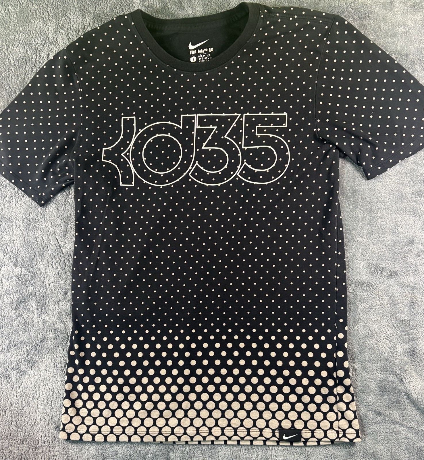 Nike Dri-Fit Kevin Durant 35 Men's Size Small Black Athletic Cut Polka Dot Tee gallery