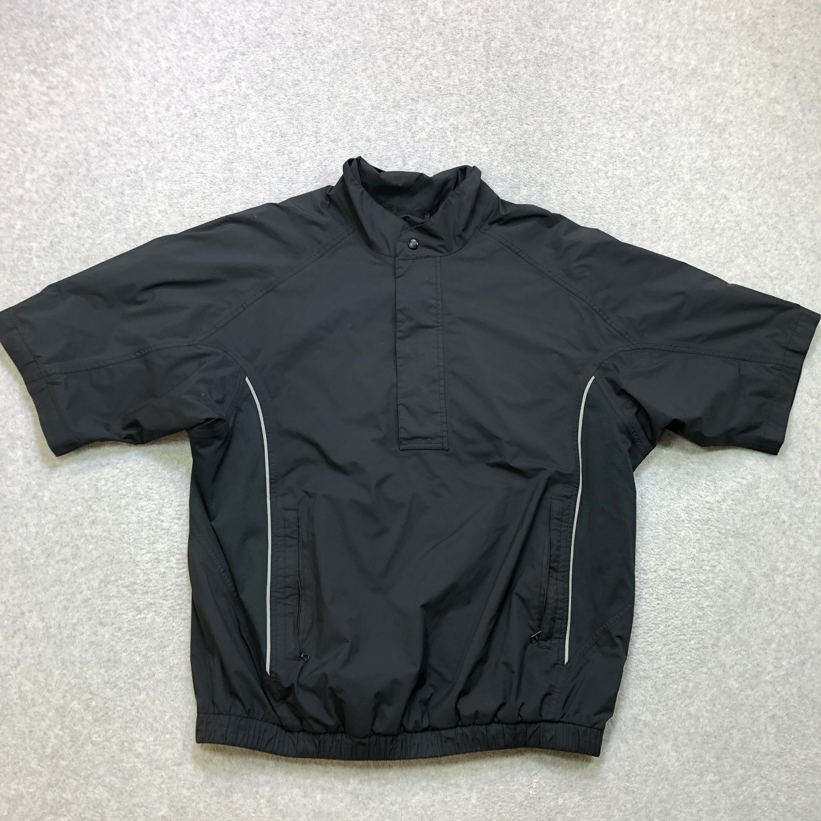 Footjoy Dryjoys Pullover Men Large Black Short Sleeve Wicking Golf Performance gallery