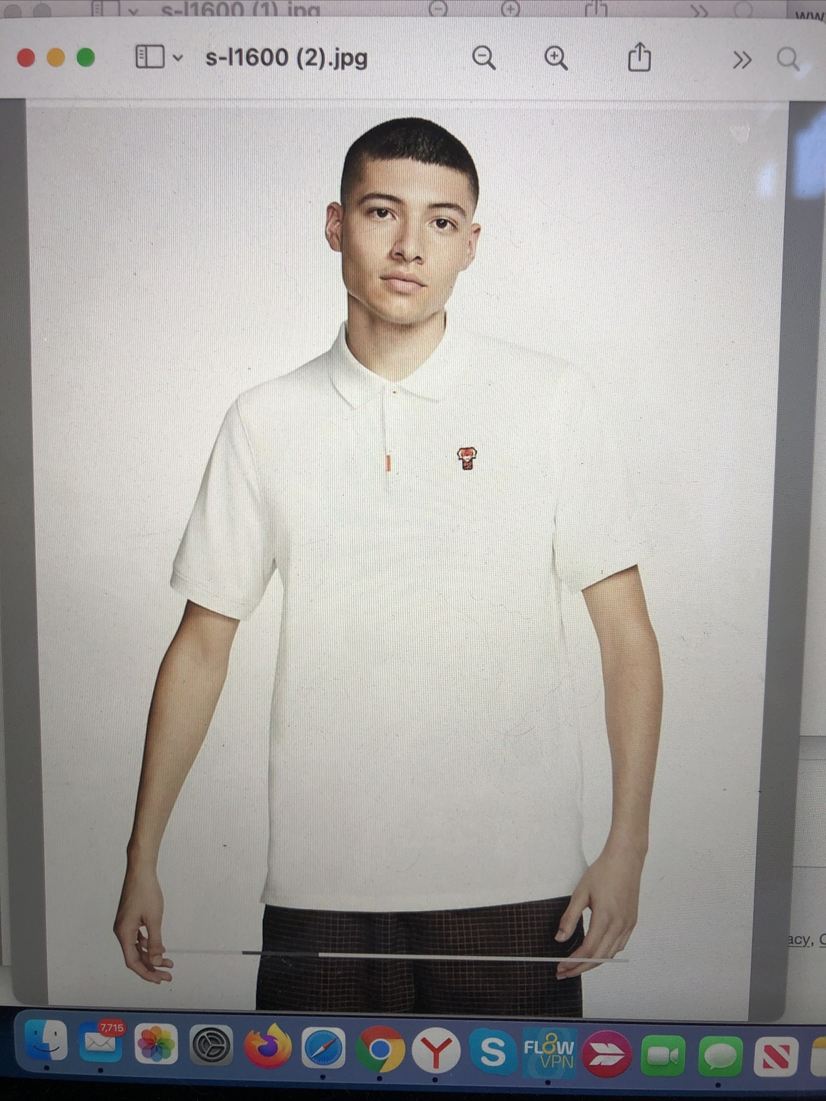 Tiger Woods Frank Patch Polo Size Small PGA WHITE shirt 2019 by NIKE gallery