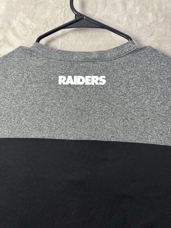 Nike Raiders Dri-FIT Shirt Mens XL Black Gray 3/4 Sleeve NFL Pocket Tee gallery