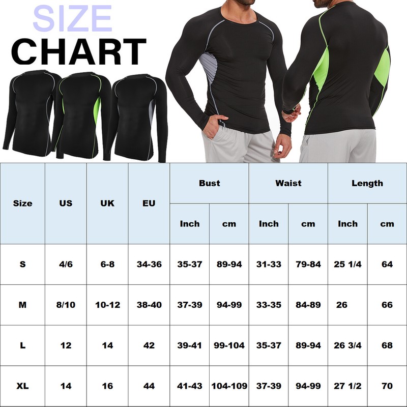 Mens Compression Shirts Long Sleeve Workout Baselayer Quick Dry Athletic Sports gallery