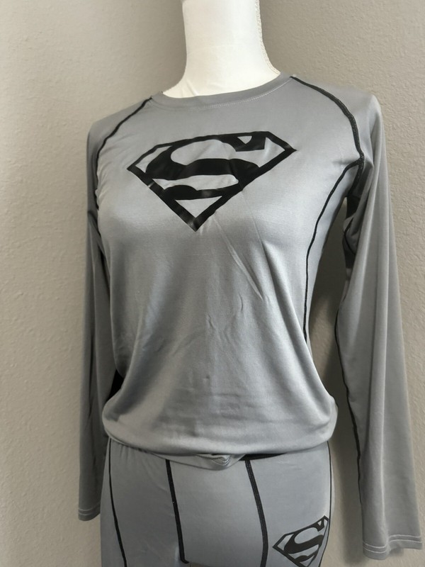 Superman Pro Combat Mens M Gray Hypercool Fitted Dri Fit Compression Set gallery