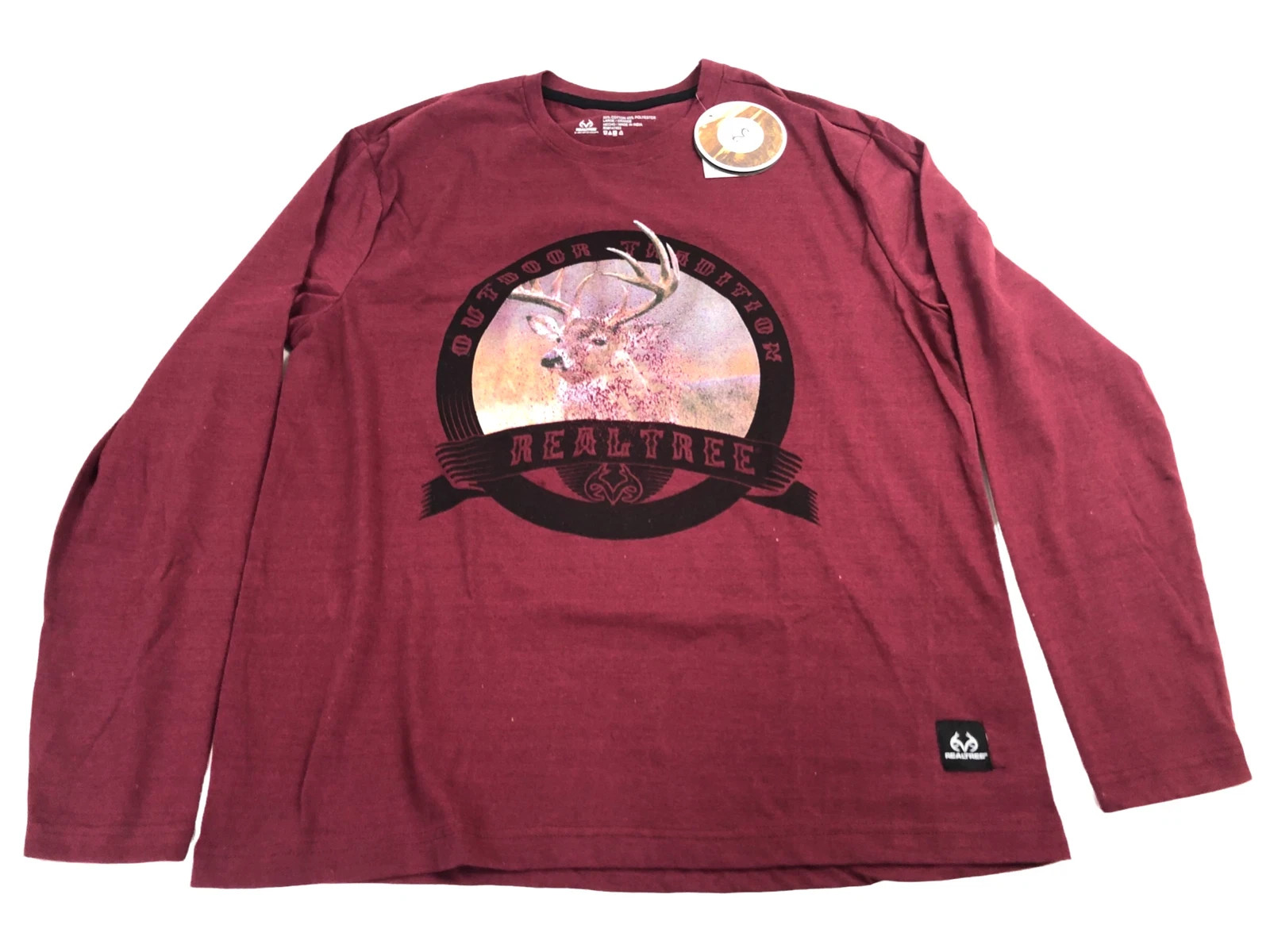 Realtree Men's Long Sleeve Graphic Shirt - Burgundy, Large gallery