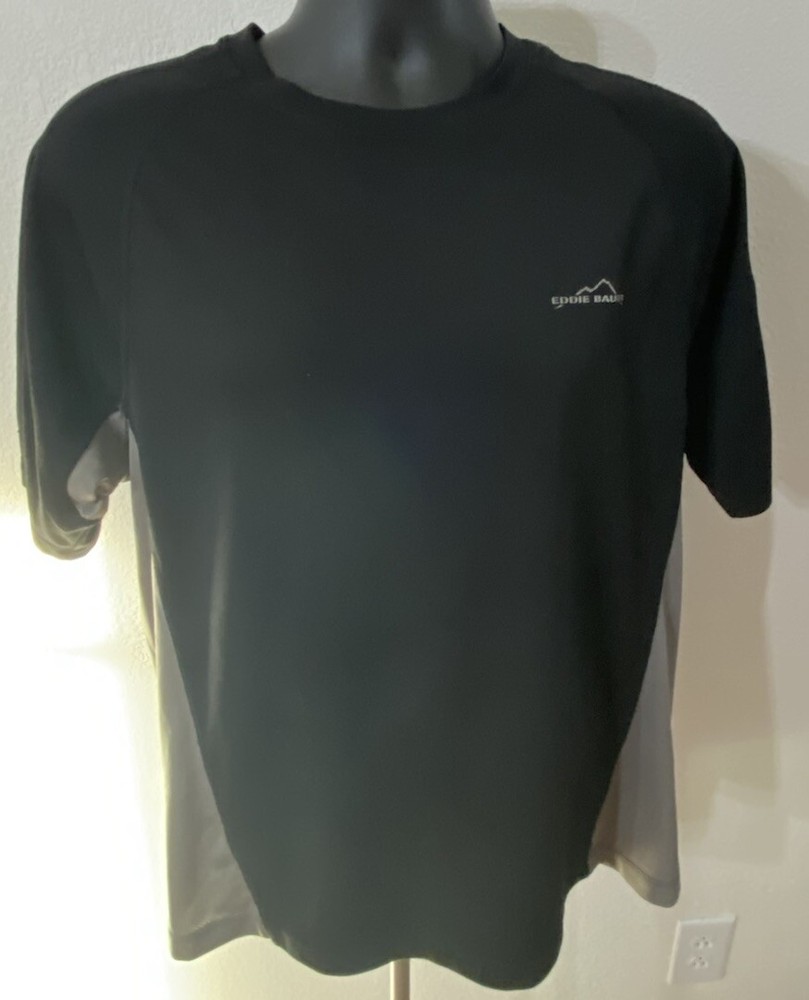 Eddie Bauer Sport Active Fit Size Large Blue Short Sleeve T-Shirt Outdoor