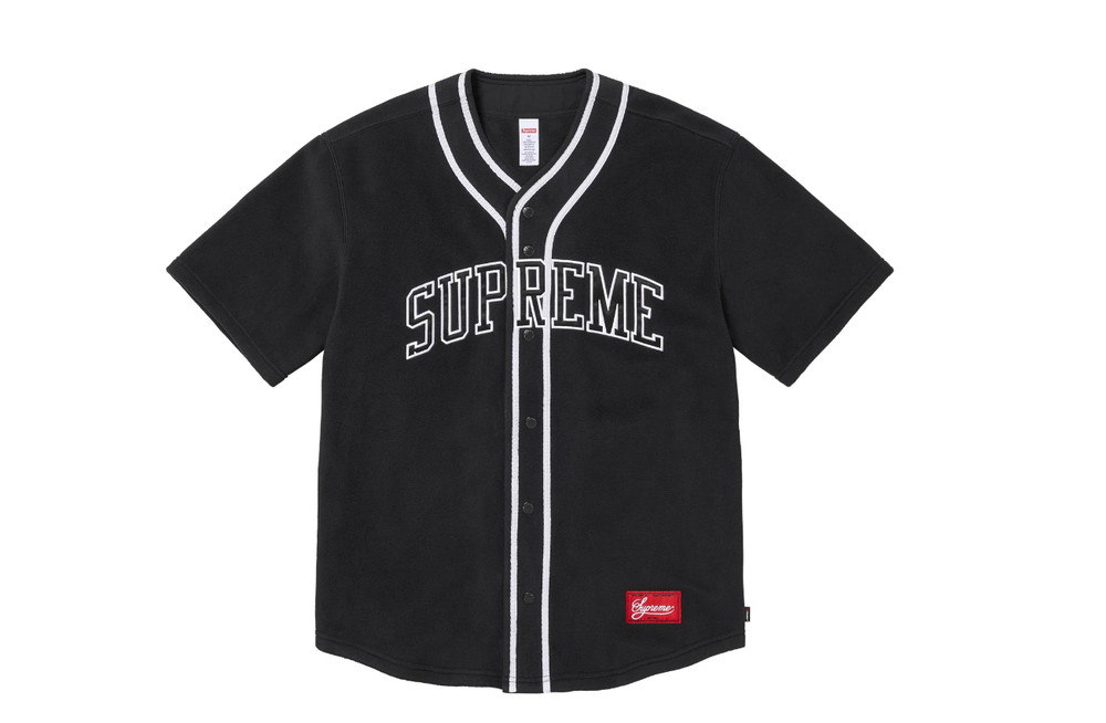 Supreme Polartec (Polartec 200) Baseball Jersey Black Size Medium