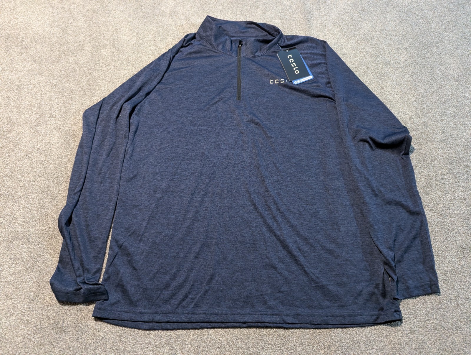 Tesla 1/4 Zip Pullover Mens XL Blue Performance Quick Dry New With Tags gallery