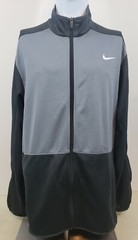 Nike Dri Fit Full Zip Jacket Mens XL Gray Athletic Two Tone Embroidered Swoosh