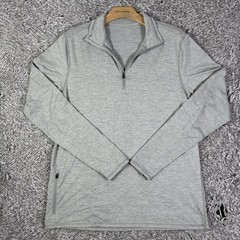 Vuori Ease Performance 1/4 Zip Mens Gray Zip Pocket Activewear Stretch Gray Golf