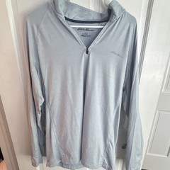 Eddie Bauer FreeDry Men’s L Blue 1/4 Zip Long Sleeve Mock Neck Pullover