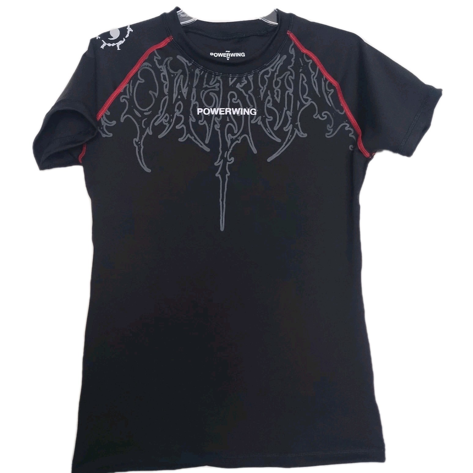 Men's Black PowerWing Compression Gothic Graphic Print Short Sleeve Size Large gallery