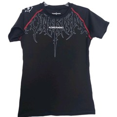 Men’s Black PowerWing Compression Gothic Graphic Print Short Sleeve Size Large