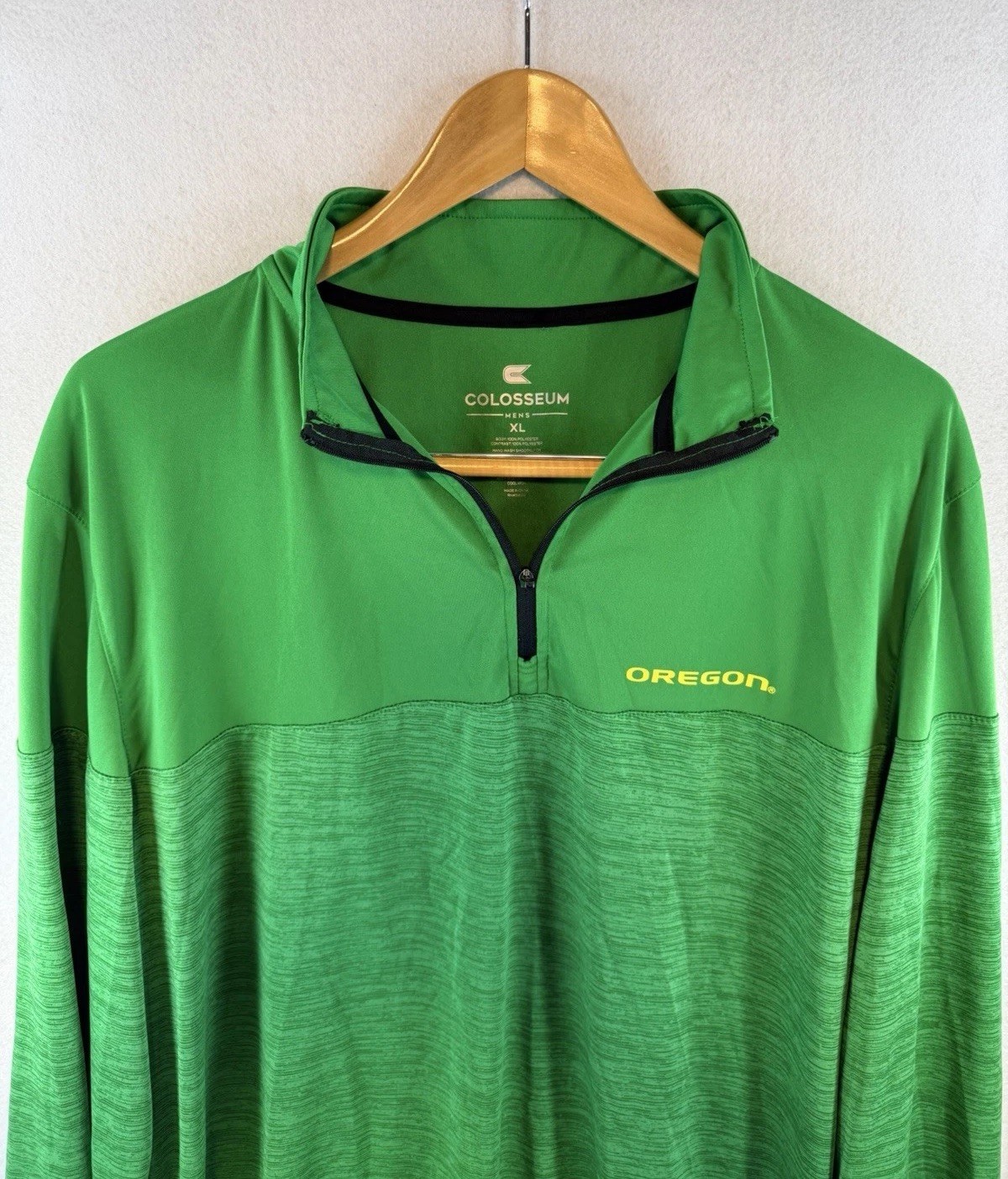 Oregon Ducks Colosseum Men’s Pullover Quarter Zip XL Green NCAA Football gallery
