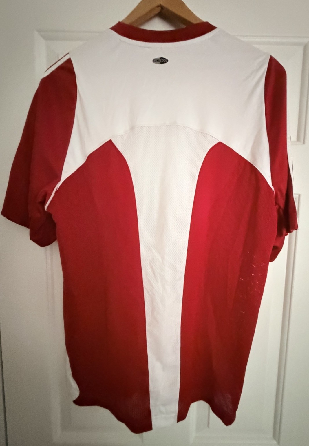 Adidas Clima365 Men's Medium M Red White ClimaCool Soccer Jersey Shirt Navy logo gallery