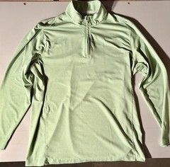 Johnston & Murphy XC4 Green Quarter Zip Long Sleeve Shirt Mens Large
