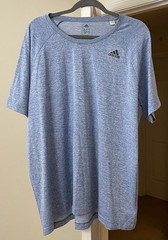 adidas Climalite Shirt Blue Marled Athletic Short Sleeve Pullover Men’s 2XL