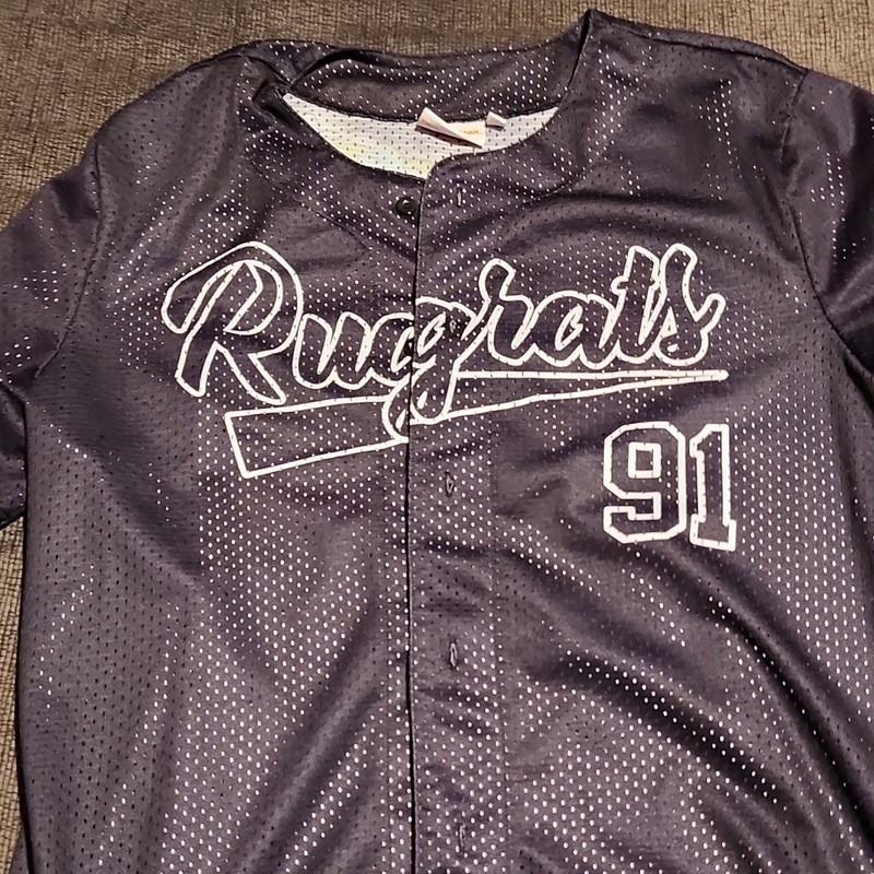 Nickelodeon Rugrats 91 Mesh Button-Front Jersey T-Shirt Black Men’s M gallery
