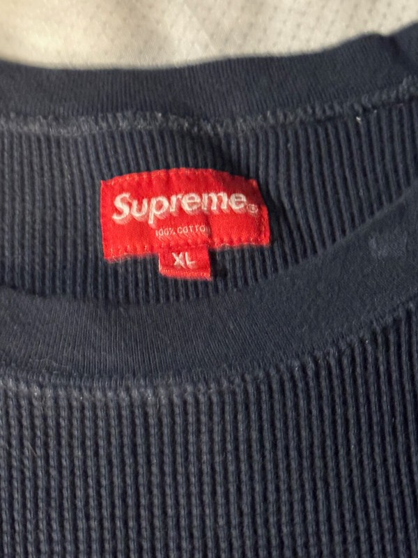 Supreme Panel Stripe Waffle Thermal Navy FW18 Sz medium *read description* gallery