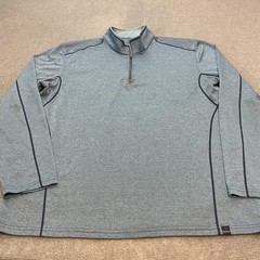 Prana Pullover Mens XL Blue Heather Quarter Zip Long Sleeve Performance Shirt