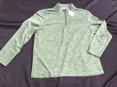VAN HEUSEN men 1/4 zip XL activewear pullover BLUE GREEN HEATHER new with tag!