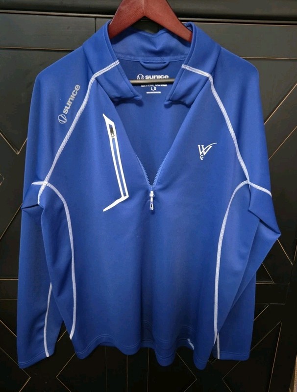 Mens Sunice Allendale 2.0 Water Repellant 1/4 Pullover Shirt Blue Sz L gallery