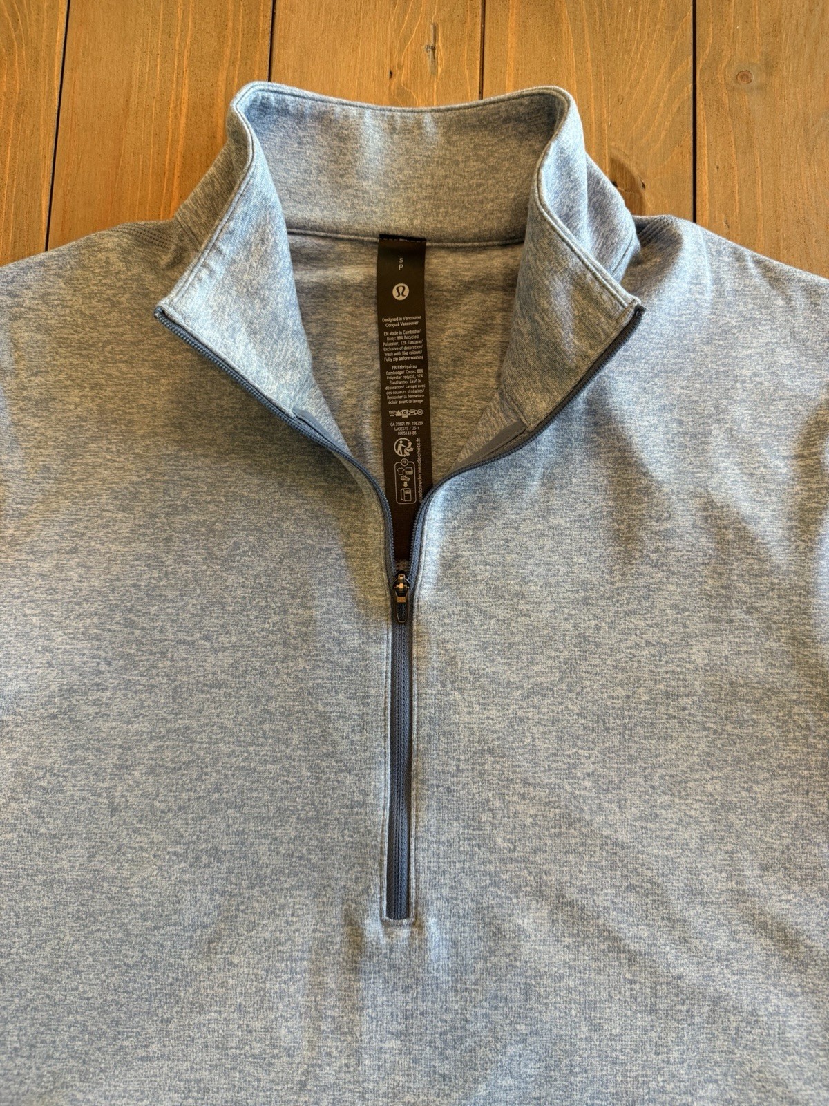 Lululemon Men's light blue Soft Jersey Half-Zip (Style: LM3ES1S) Size s gallery
