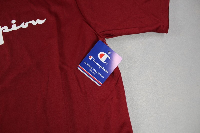 Champion Performance Men's Lightweight Dri-Fit Tee Red Logo L NWT gallery