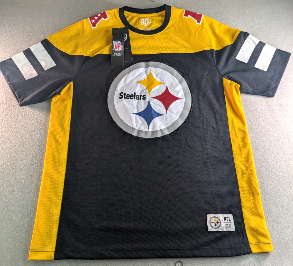 Pittsburg Steelers NFL OTS ALTON TOP Jet Men's BLACK Jersey Size M 22x29 gallery