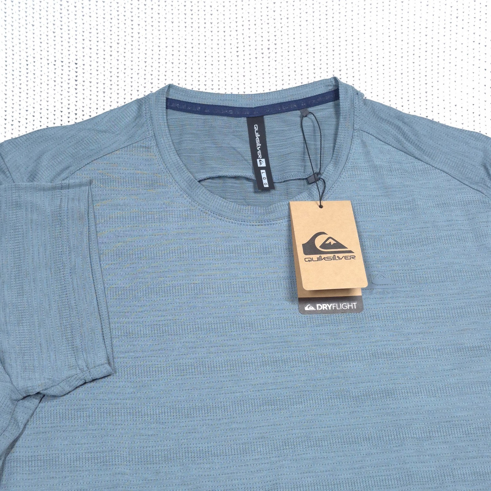 Quiksilver Active Tee Shirt Mens Sz. L Vicente Blue Stretch Wicking Breathable gallery