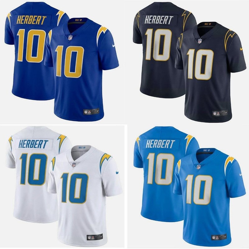 Men's #10 Justin Herbert Royal/Navy/White Player SportShirt Adult - All Stitched gallery