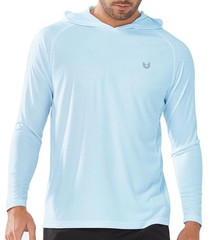 Men’s UPF 50+ Rash Guard Hoodie Long Sleeve Sun Protection Shirt Fishing Swim…