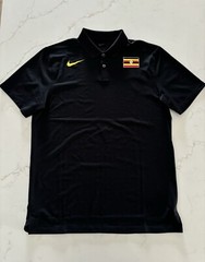 Nike Pro Elite Track & Field Uganda Team Issued Black Polo Shirt Men Size Medium
