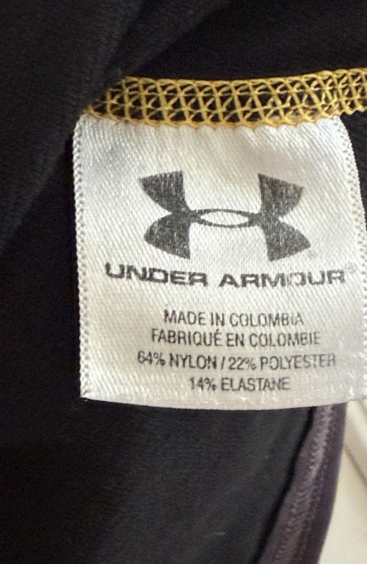 Under Armour Size S Fitted Heat Gear Dark Gray and Orange Long Sleeve Shirt gallery