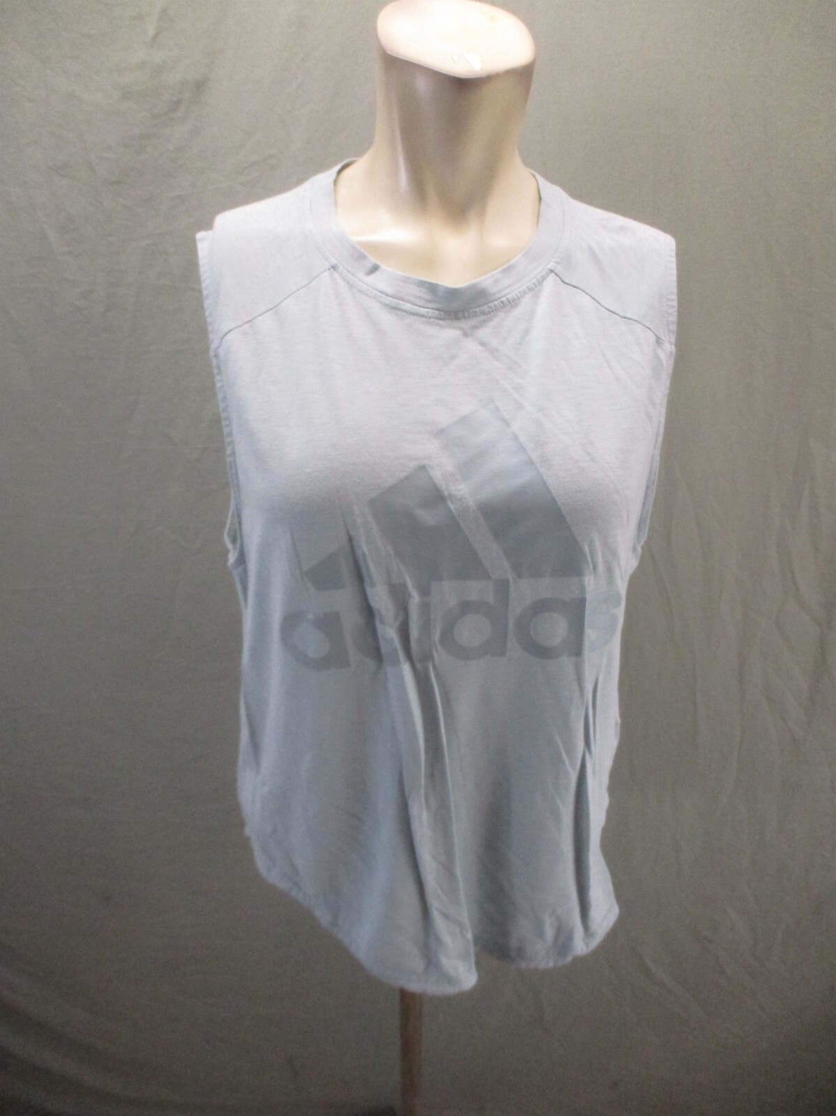 ADIDAS Size M Men Blue Cotton Crew Neck Stretch Breathable Athletic Tank Top 874 gallery