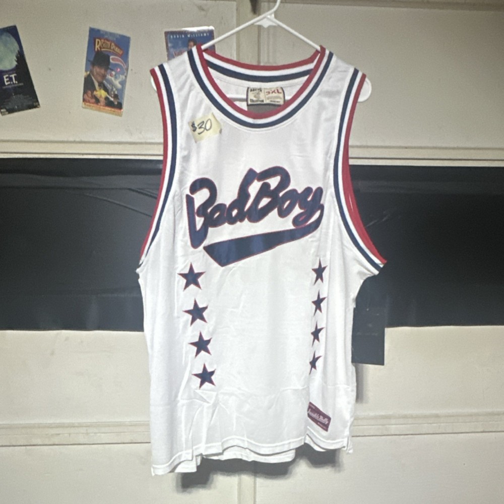 BAD BOY Collection BIGGIE 72 Jersey Tank 3XL White Red Blue Embroidered