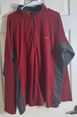 Columbia Men’s Pine Ridge Quarter Zip Fleece Pullover Red and Gray XXL