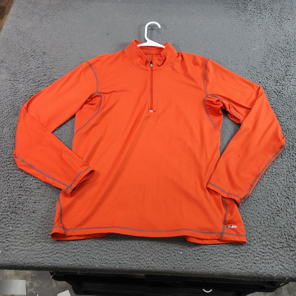 C9 By Champion Pullover Mens Medium Orange Duo Dry 1/4 Zip Long Sleeve Athletic