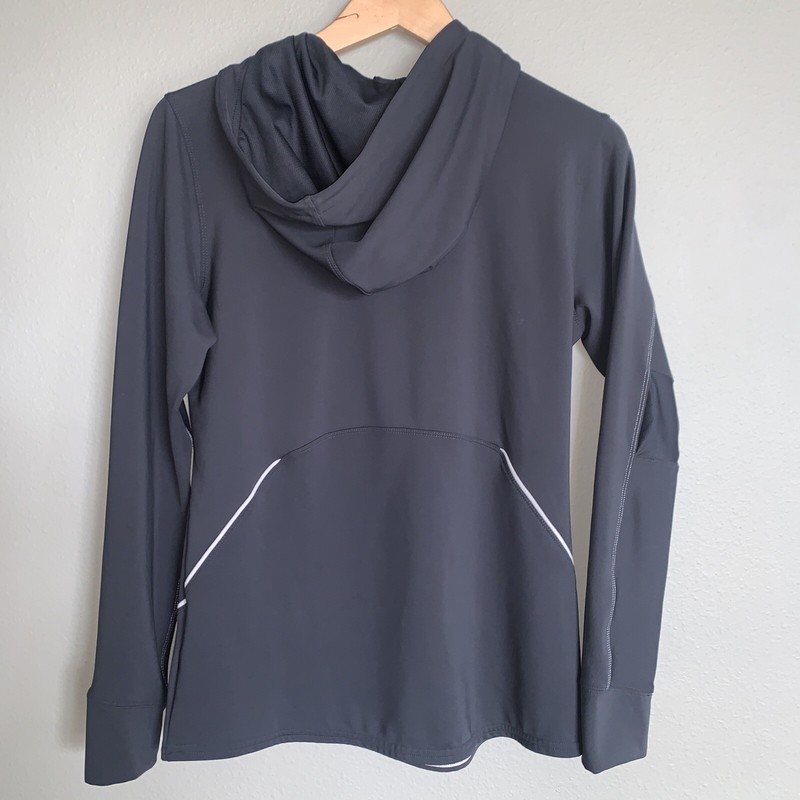 Nike Dri-Fit Mens Training Runners Reflective 1/4 Zip Gray Hooded Pullover sz M gallery